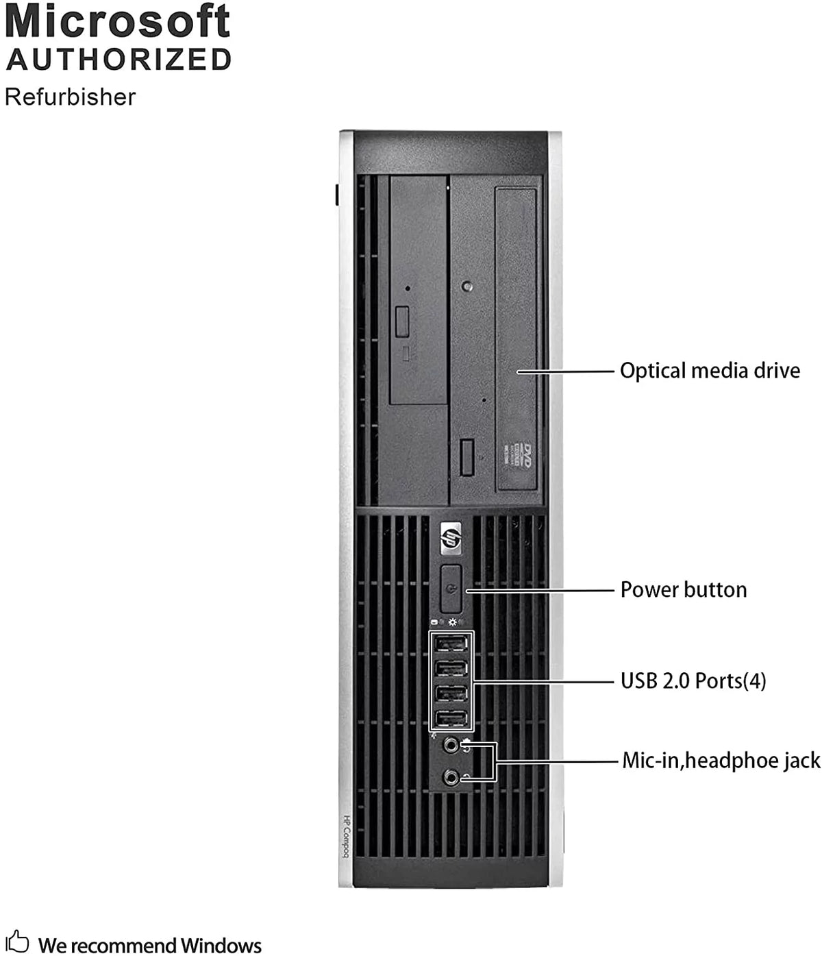 Pre-Owned HP 8200 Desktop Computer Tower PC Intel Quad-Core i5 3.2GHz Processor 4GB RAM 2TB Hard Drive Windows 10 Pro 64bit with 17" LCD Monitor Keyboard and Mouse P160