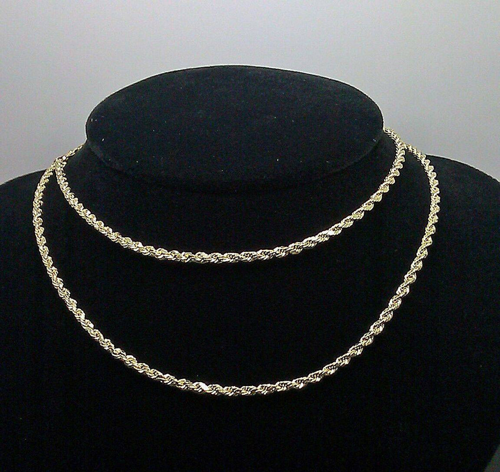 10K Yellow Gold Rope Chain Necklace 20" Inch 2.5mm M589860