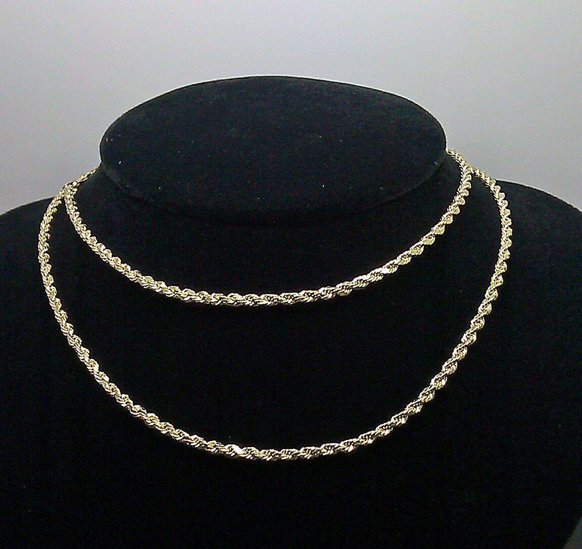 10K Yellow Gold Rope Chain Necklace 20" Inch 2.5mm M589860