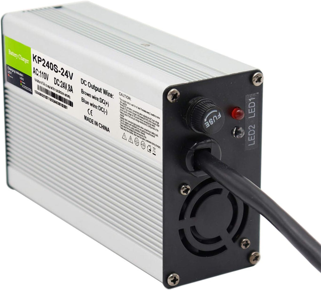 24V 8A Lead Acid Battery Charger with 3-Pin XLR Connector, Pack of 2 J247674