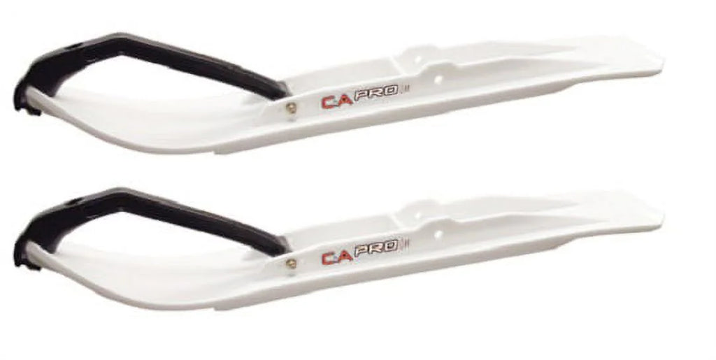 White XT Snowmobile Skis with 6" Round Bars Complete Kit T5396