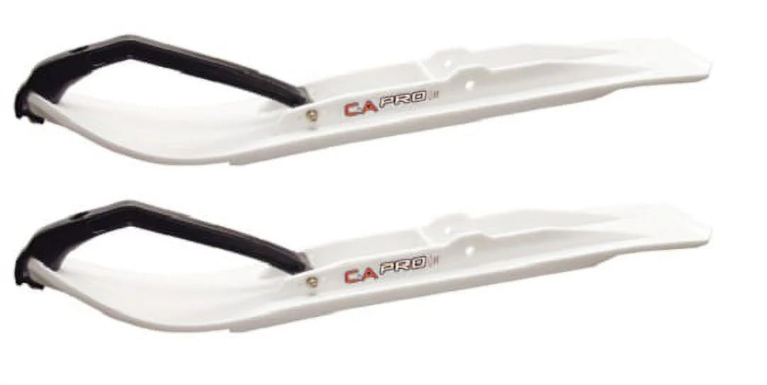 White XT Snowmobile Skis with 6" Round Bars Complete Kit T5396