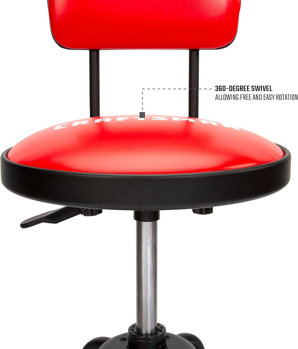 Adjustable Height Work Shop Stool, 29 to 34-inches Tall, 300-lb Capacity E922740