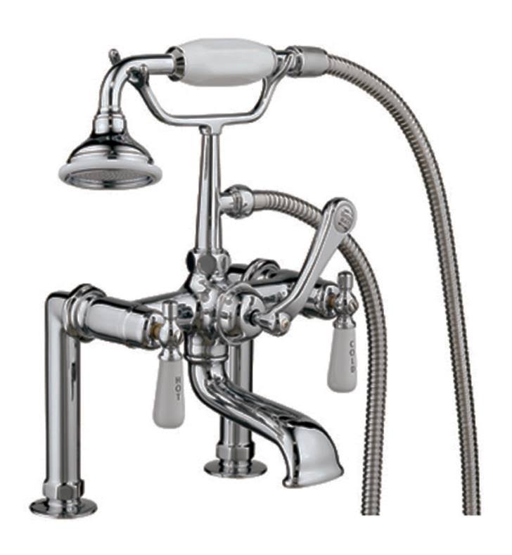 Polished Nickel Tub Rim-Mounted Faucet with Handshower M7445
