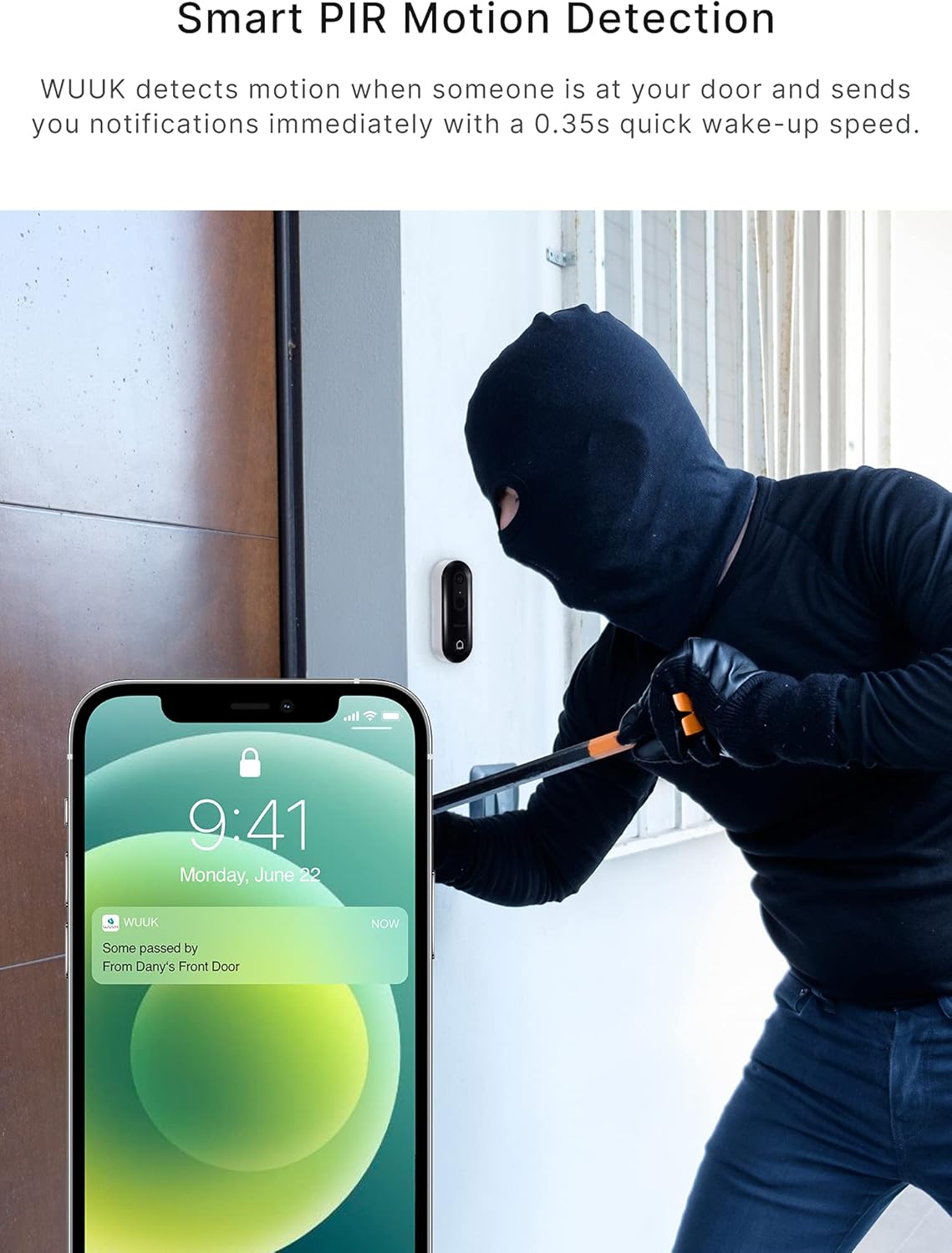 WiFi Video Doorbell Camera with Chime Motion Detection, Night Vision, 2-Way Audio I707859