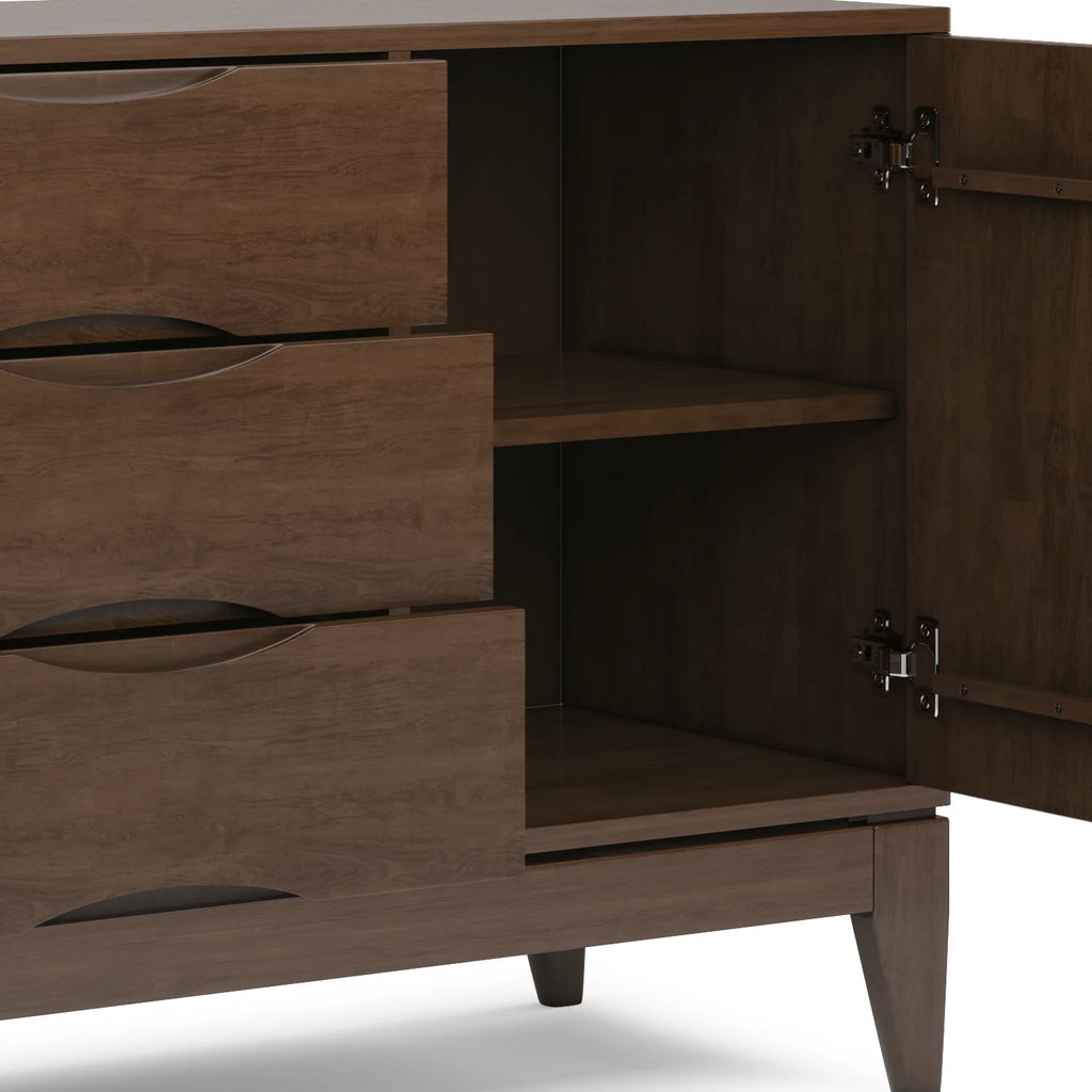Walnut Brown 60 inch Solid Hardwood Sideboard Buffet V351