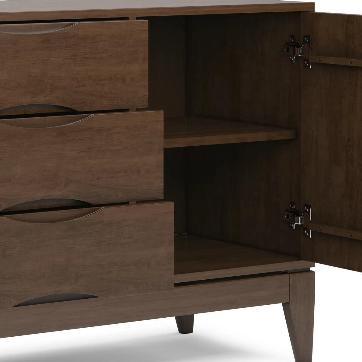 Walnut Brown 60 inch Solid Hardwood Sideboard Buffet V351