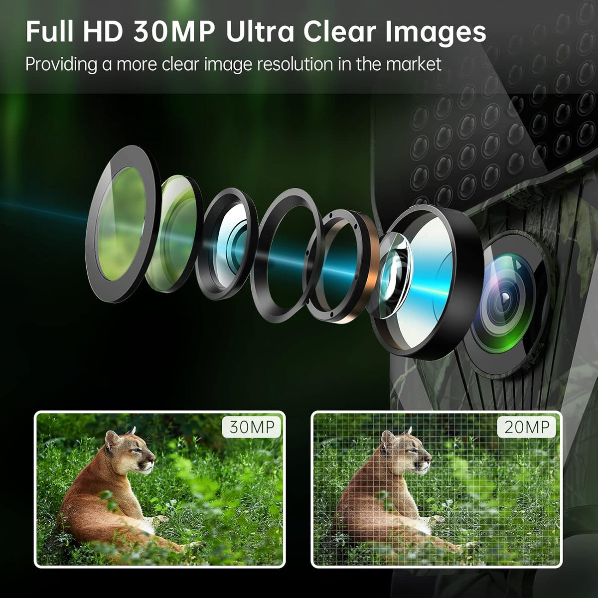 4K 30MP Trail Camera with Night Vision, 120° Wide Angle, IP65 Waterproof G658