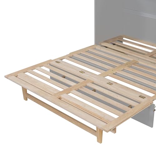 Queen Size Solid Wood Murphy Bed with Storage Drawers M523