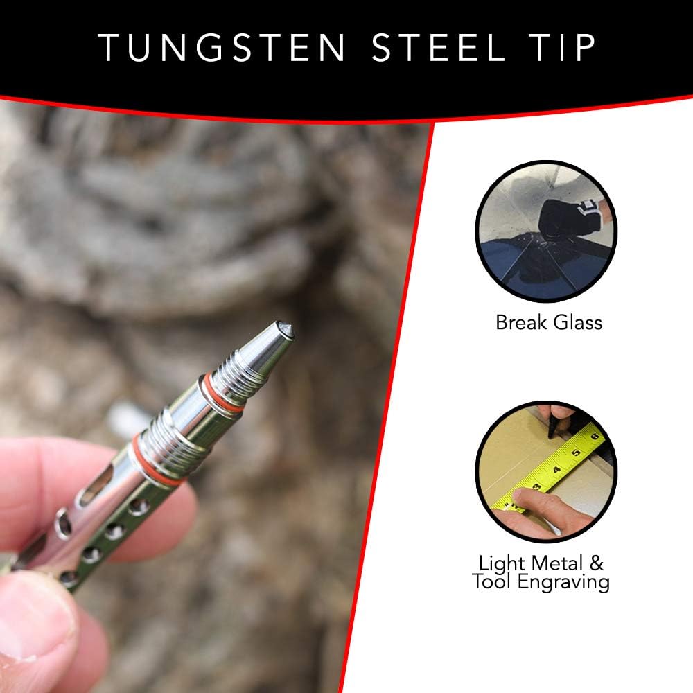 Titanium Tactical Pen with Tungsten Tip and Fisher Ink D5288