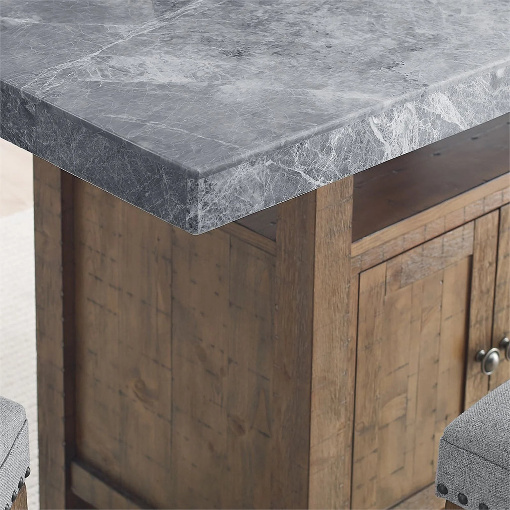 Gray Marble Counter 8-Piece Dining Set C21857