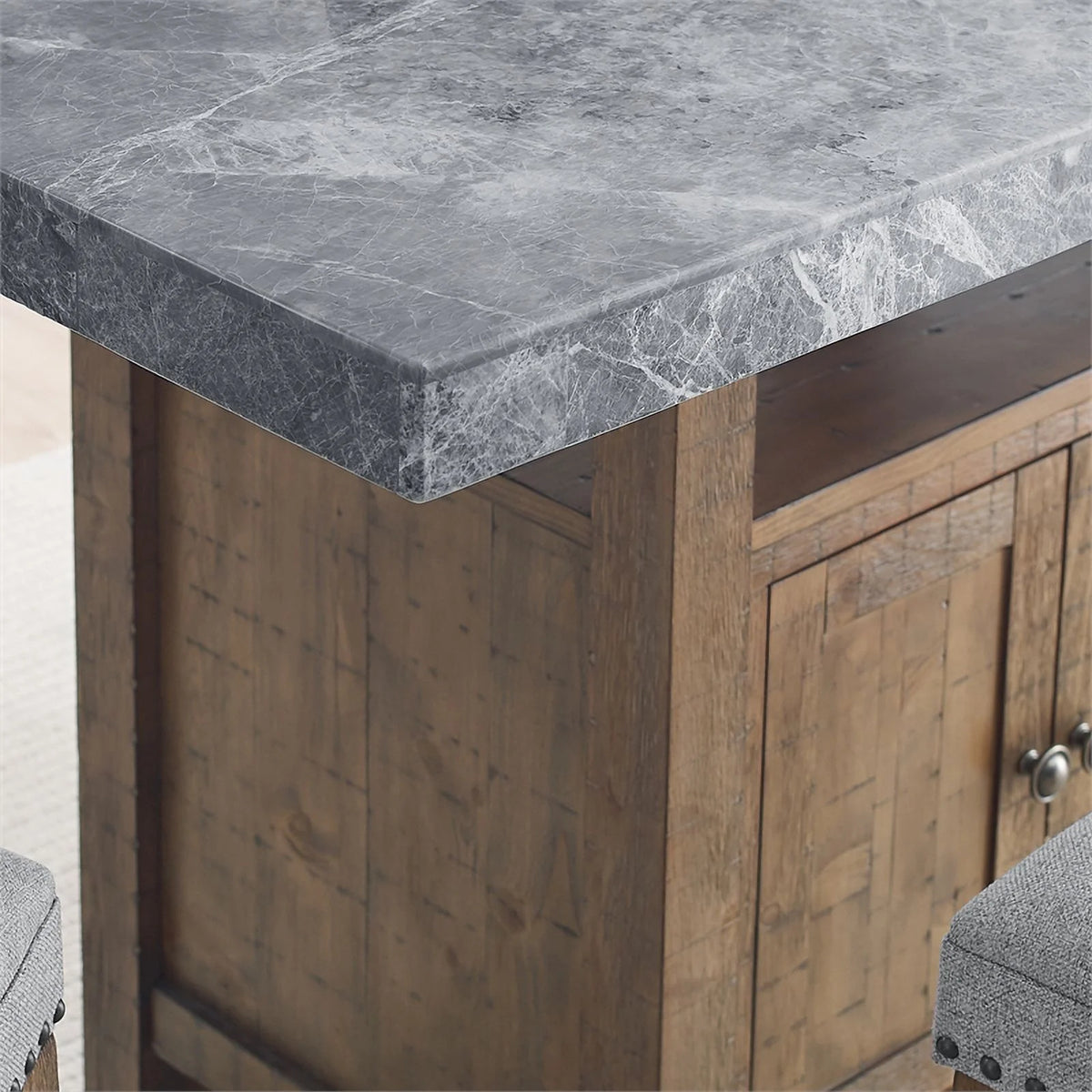 Gray Marble Counter 8-Piece Dining Set C21857