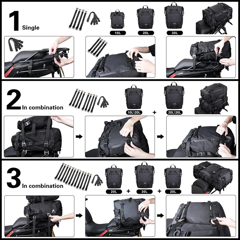 Waterproof Motorcycle Saddle Rack Trunk Luggage Bag M79950