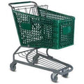 Green Plastic Shopping Cart 5.2 Cu. Foot Capacity Q140