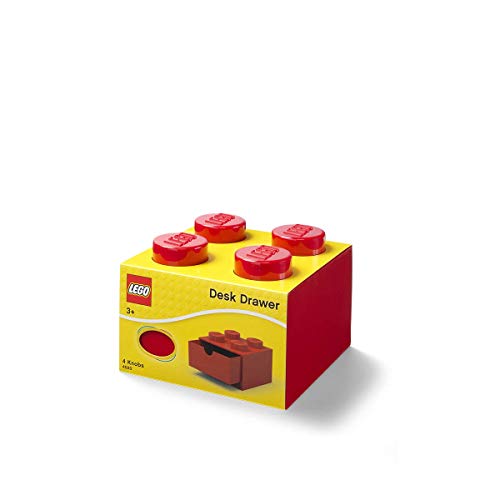 Red Plastic Stackable Desk Drawer with 8 Knobs E494