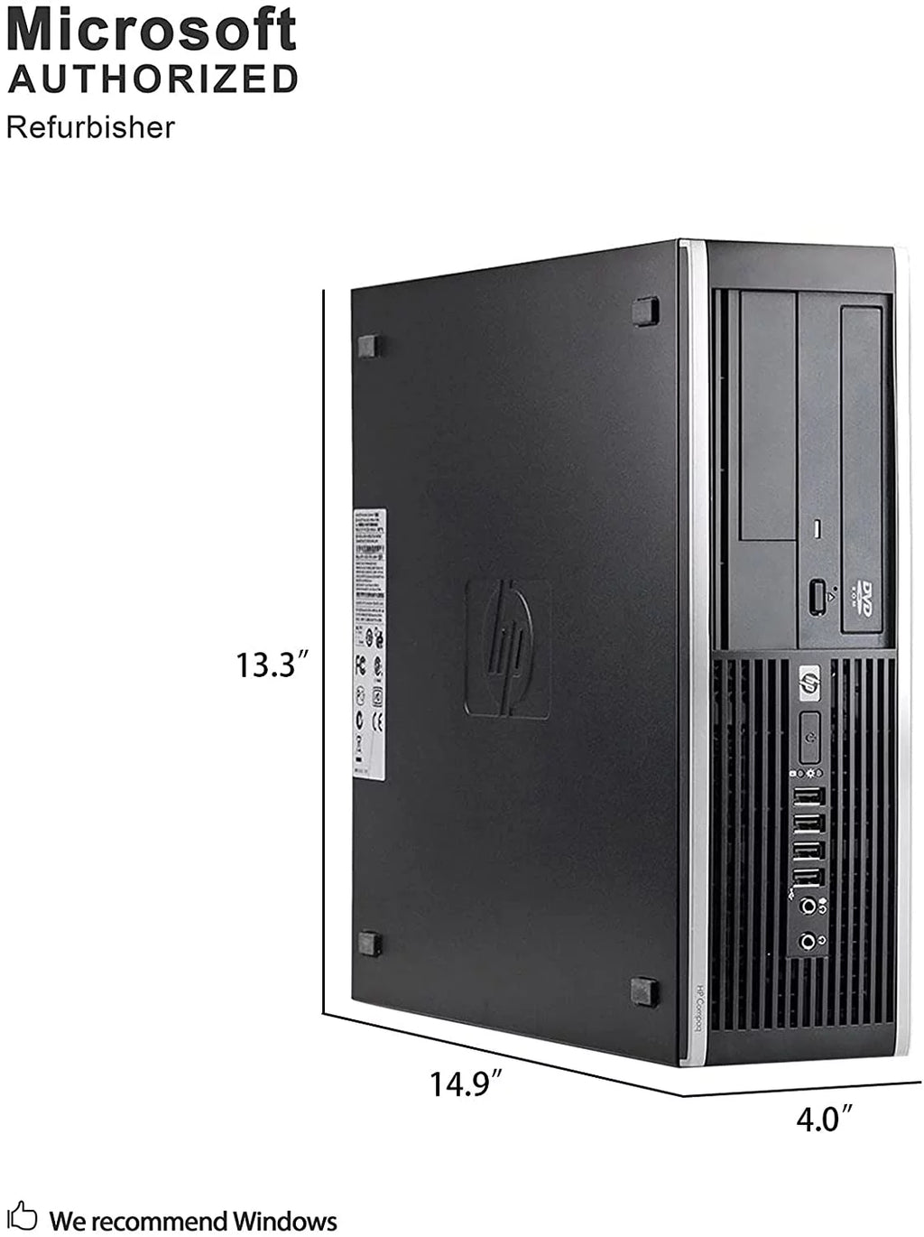 Pre-Owned HP 8200 Desktop Computer Tower PC Intel Quad-Core i5 3.2GHz Processor 4GB RAM 2TB Hard Drive Windows 10 Pro 64bit with 17" LCD Monitor Keyboard and Mouse P160