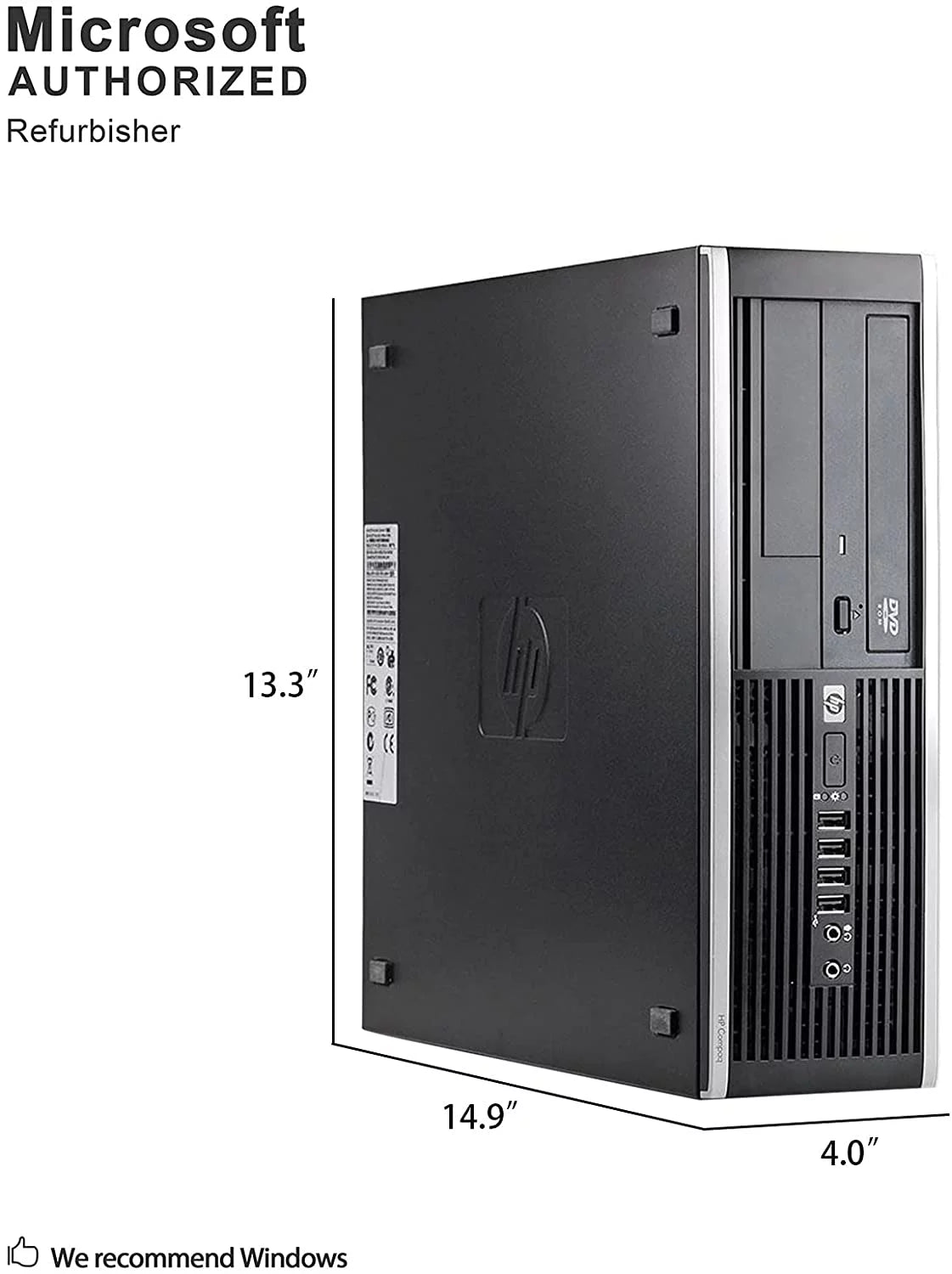 Pre-Owned HP 8200 Desktop Computer Tower PC Intel Quad-Core i5 3.2GHz Processor 4GB RAM 2TB Hard Drive Windows 10 Pro 64bit with 17" LCD Monitor Keyboard and Mouse P160