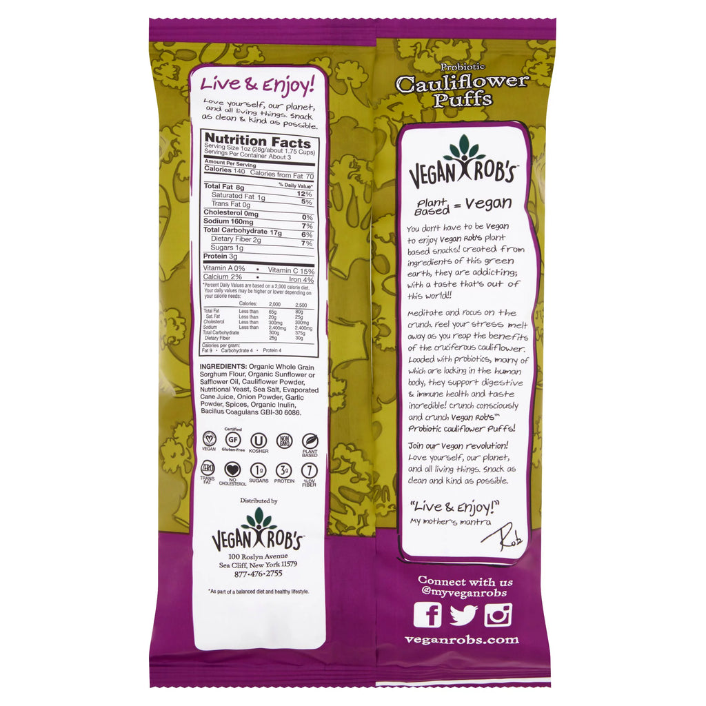 Cauliflower Probiotic Puffs 3.5 Oz Pack Of 12 O5487
