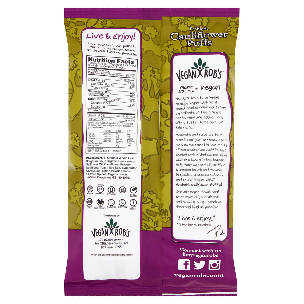 Cauliflower Probiotic Puffs 3.5 Oz Pack Of 12 O5487