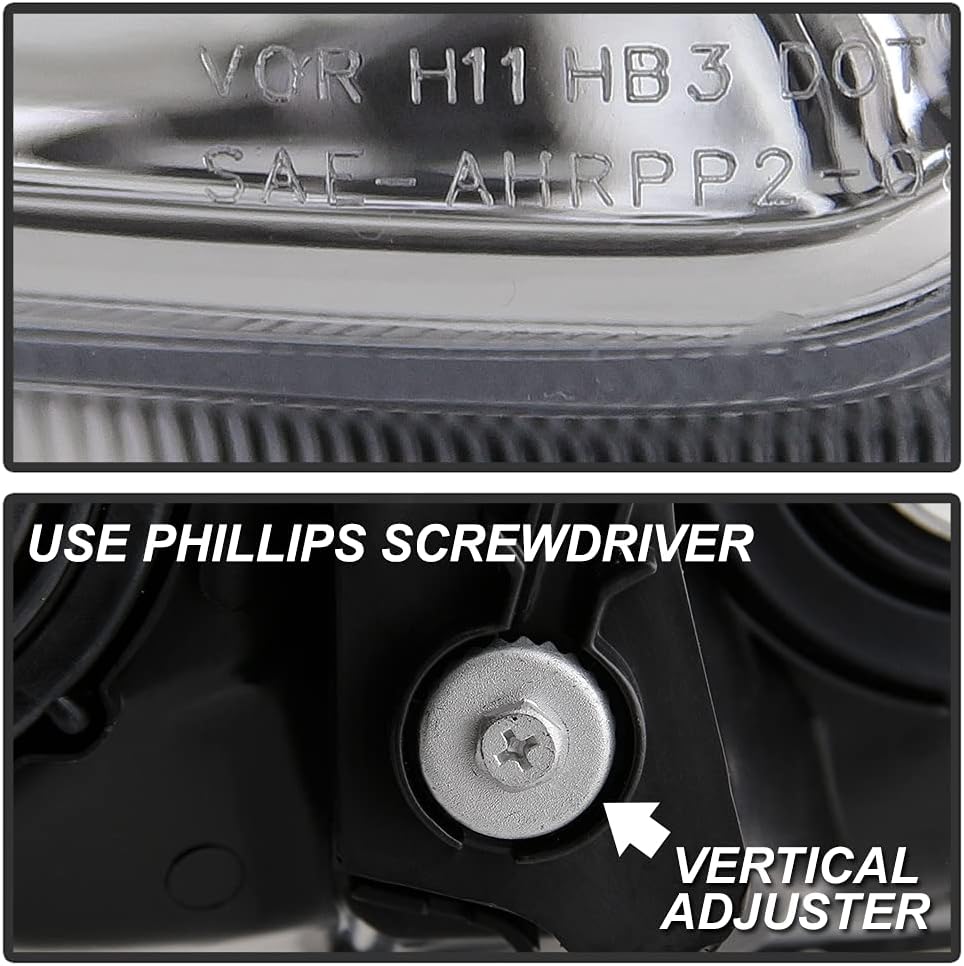 Chrome Housing Direct Replacement Headlights Pair Left+Right E97521
