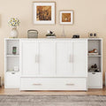 Queen Size Solid Wood Murphy Wall Bed with Storage D889