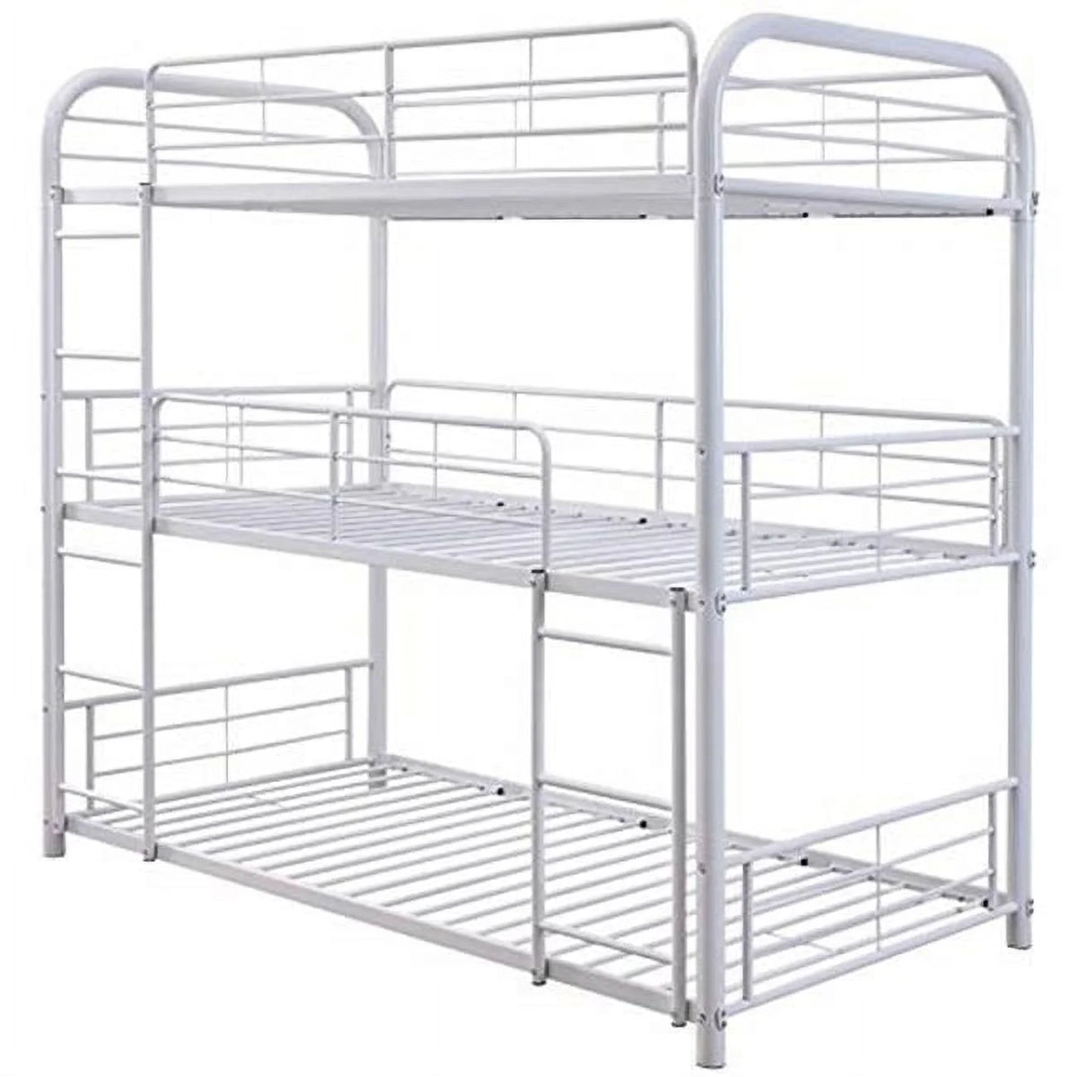 White Twin Size Triple Bunk Bed O326