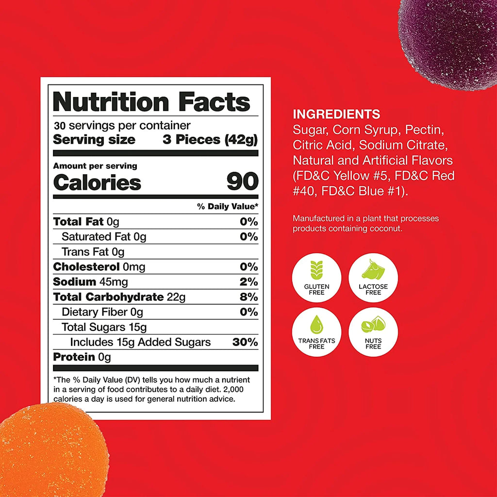 Assorted Jelly Fruit Disk Patties Candy, Individually Wrapped, Vegan, Gluten Free - 2 Pound Bag K697023