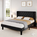 Queen Size Dark Grey Upholstered Platform Bed Frame Z6399