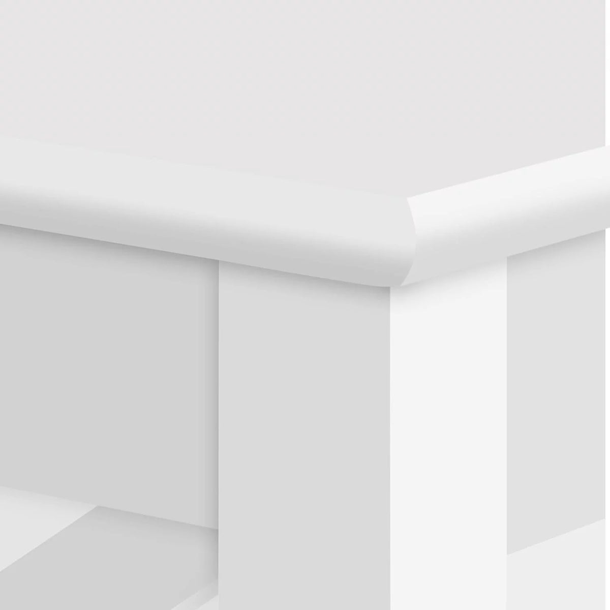 White 3-Tier Narrow Side Table with Magazine Holder S28174
