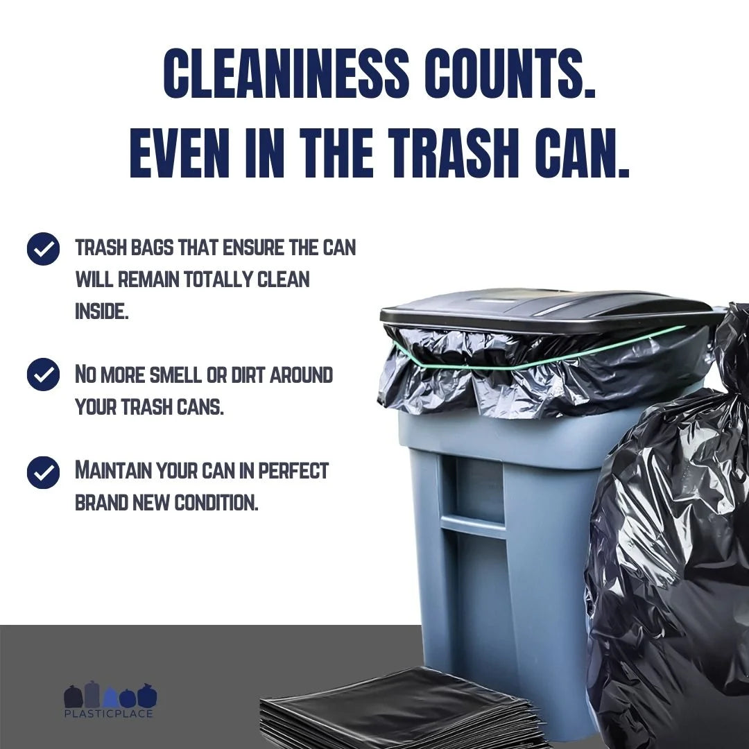 50 Count Black Trash Bags on Rolls P5708