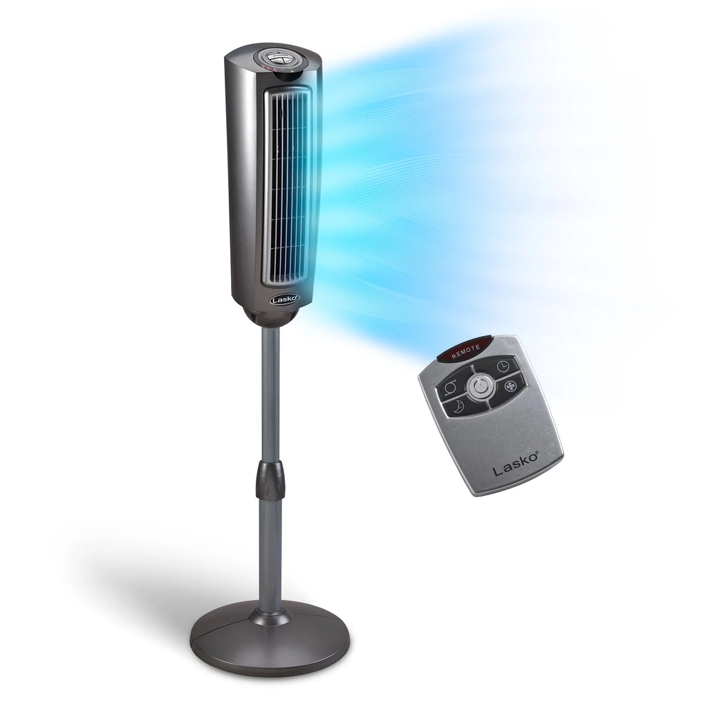 Adjustable Oscillating Pedestal Tower Fan with Timer and Remote Y3344