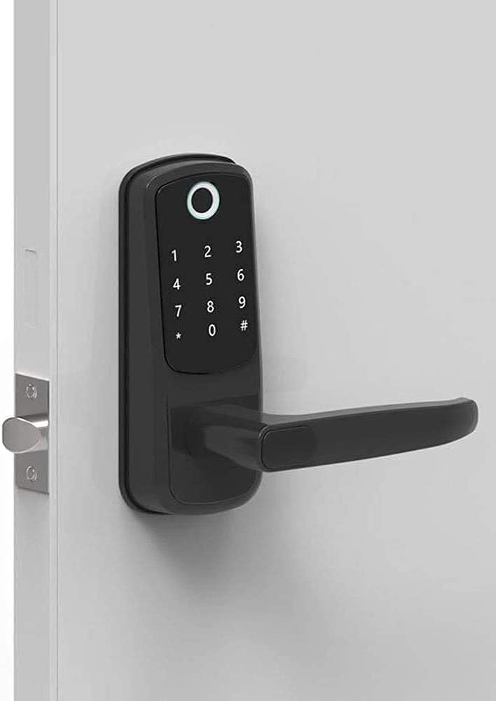 Keyless Entry Door Lock with Keypads, Fingerprint, Reversible Handle, Black, Pack of 2 Z64872