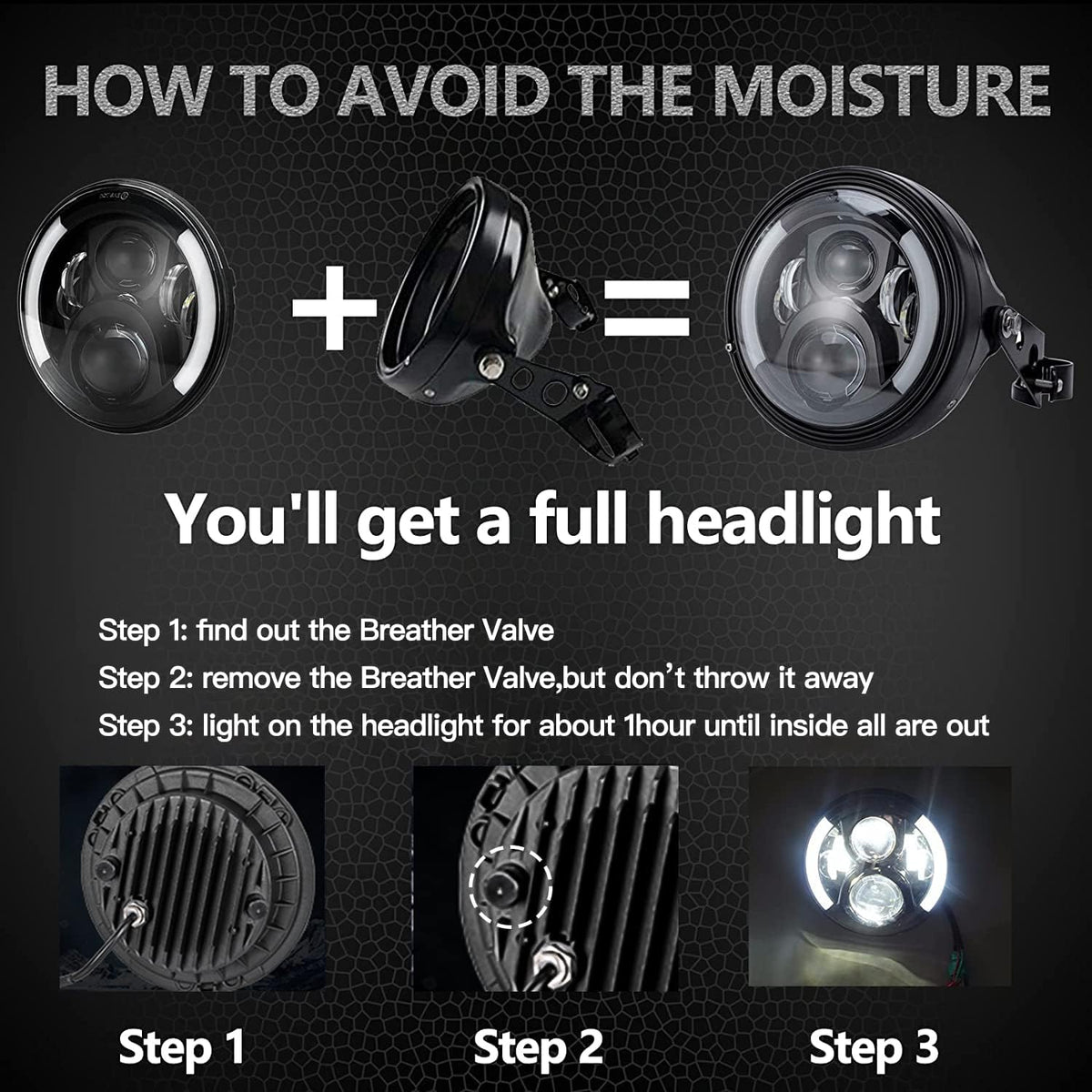 7Inch Round LED Motorcycle Headlights with Housing Bucket Bracket Mount for Amber Turn Signal Lights DRL Hi/Lo Beam Headlamps N7783