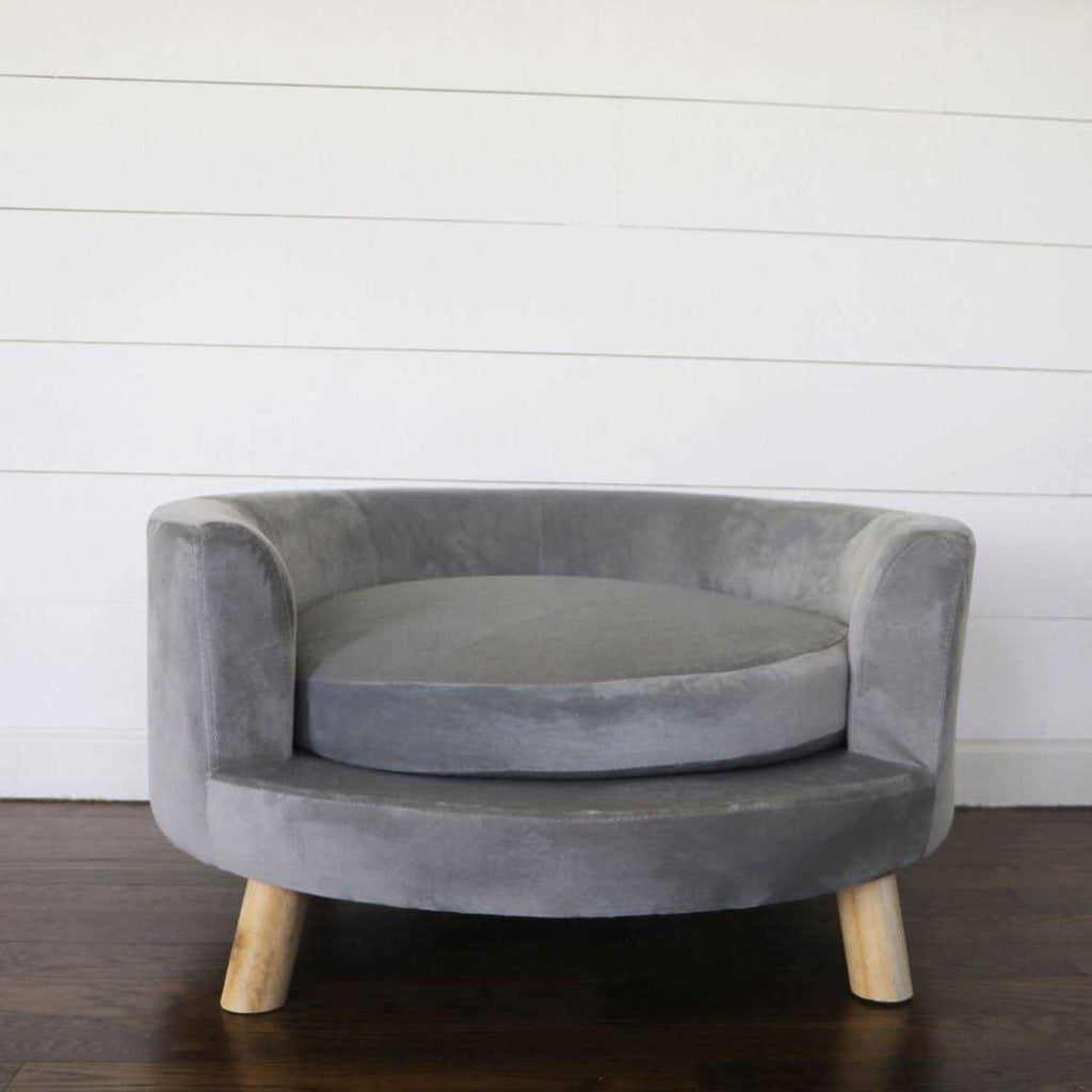 28-in. Faux-Velvet Circular Pet Bed E154