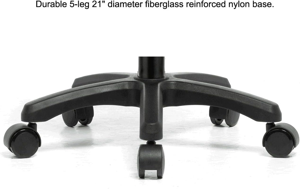 Rolling Height Adjustable Stool with Footring (Black Vinyl) T554
