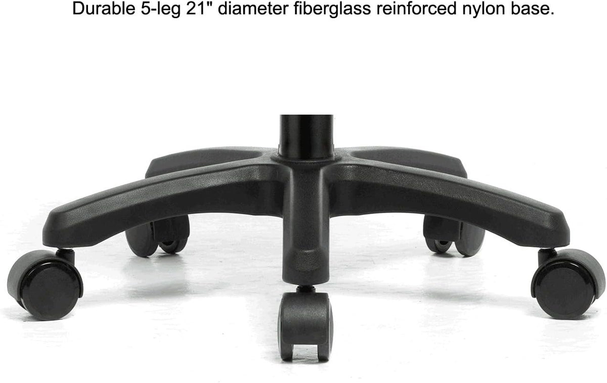Rolling Height Adjustable Stool with Footring (Black Vinyl) T554