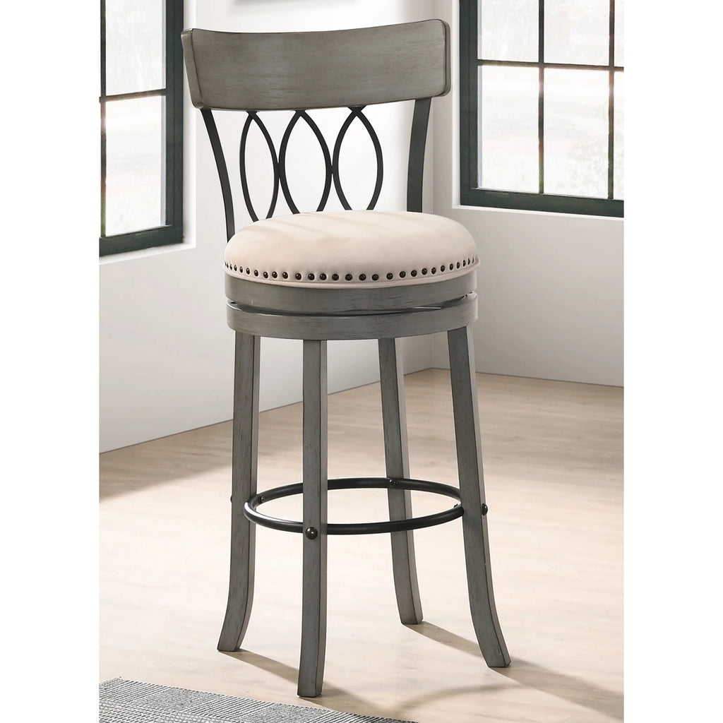 Solid Wood Swivel Barstool Set of 2 Gray Z751