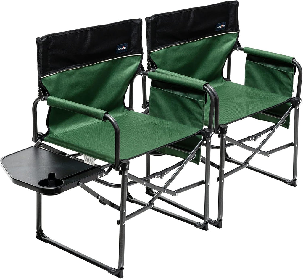 Oversized Portable Folding Camping Chair with Side Table R827059