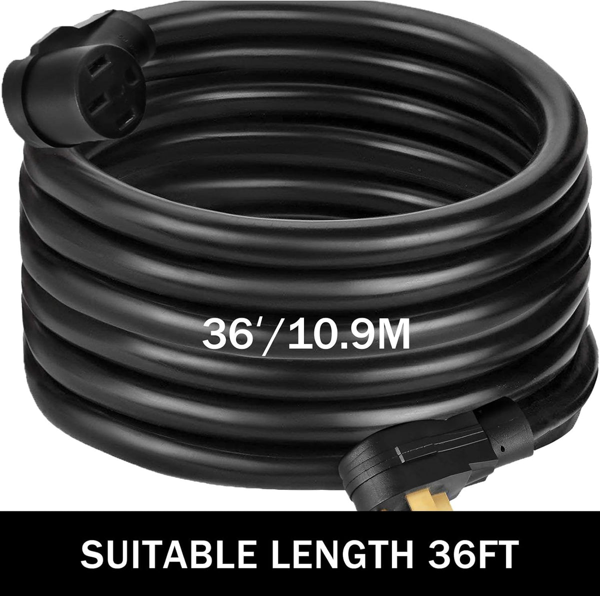 36Ft 30 Amp RV Extension Cord Copper Wire Power Supply Cable Z5019