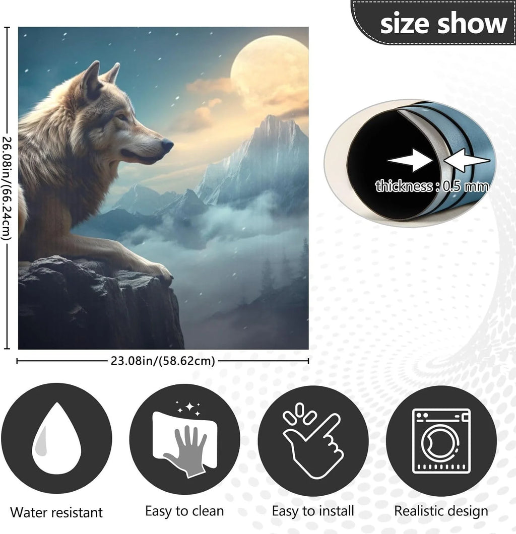 Magnetic Dishwasher Stickers Night Wolf Pattern 23in W x 26in H B12070