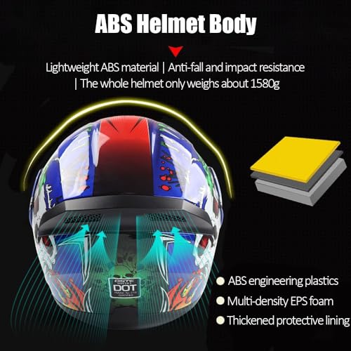 Full Face Flip up Bluetooth Motorcycle Helmet with Dual Speaker V382