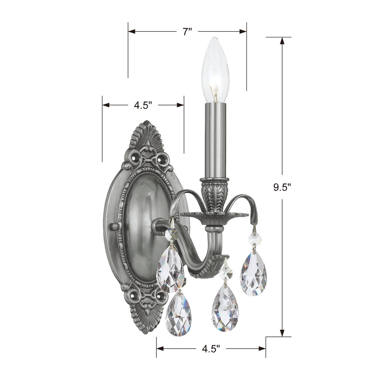 Spectra Crystal Pewter Sconce C29032