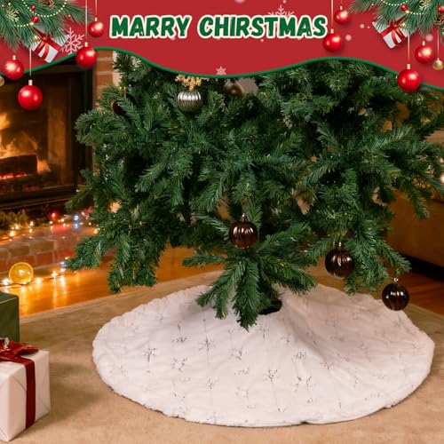 48 Inch Red Sequin Christmas Tree Skirt T834
