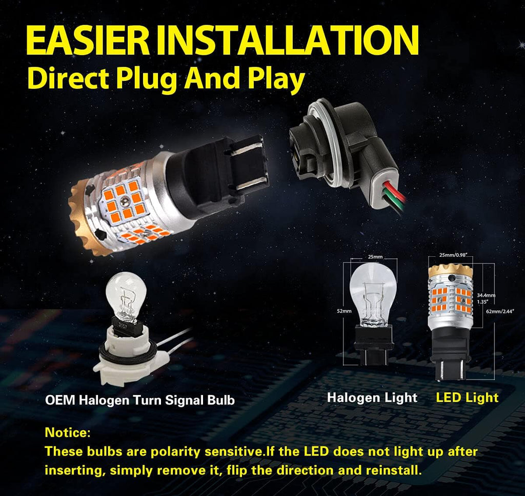 3157 LED Bulb Amber/Yellow with Standard Socket K726