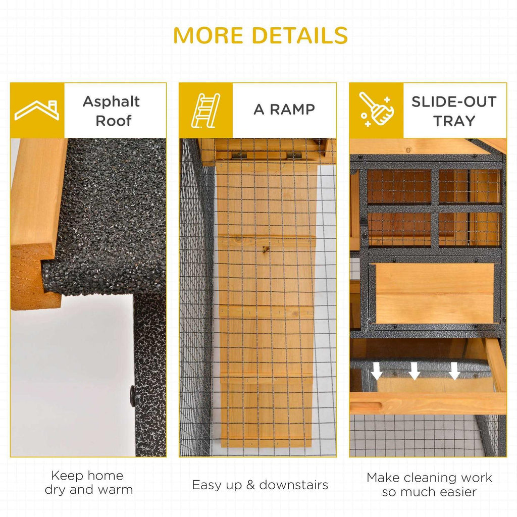 Elevated Wood-metal Pet House with Slide-Out Tray I47332
