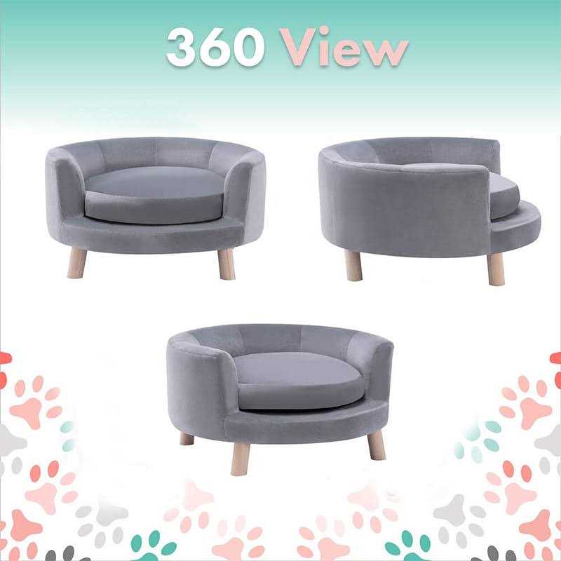 28-in. Faux-Velvet Circular Pet Bed E154