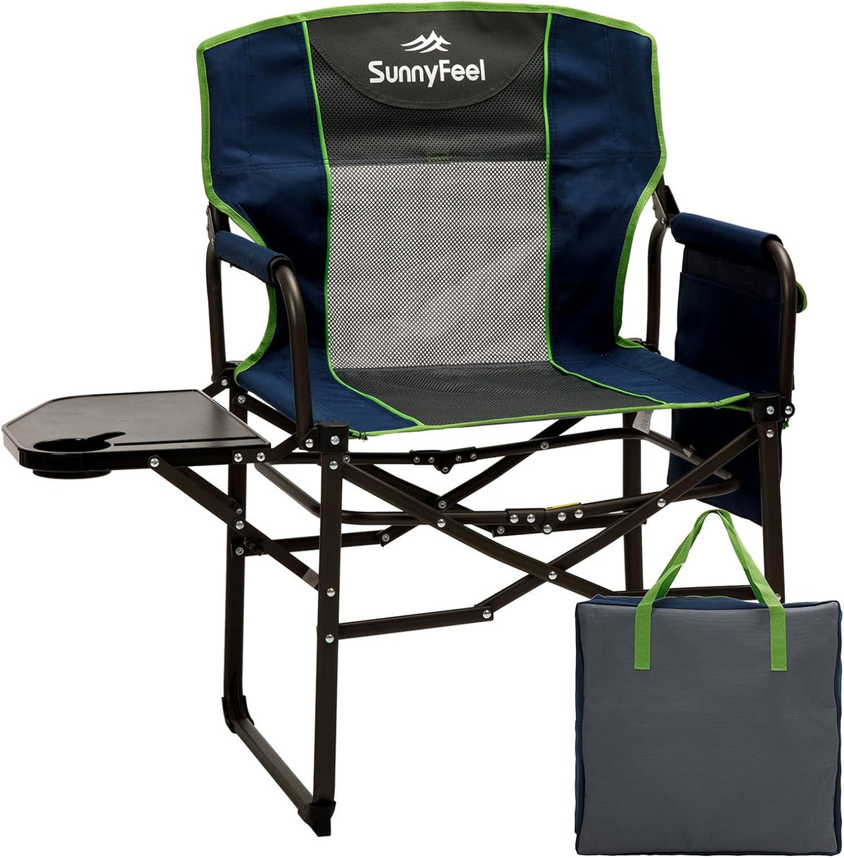 Oversized Portable Folding Camping Chair with Side Table R827059