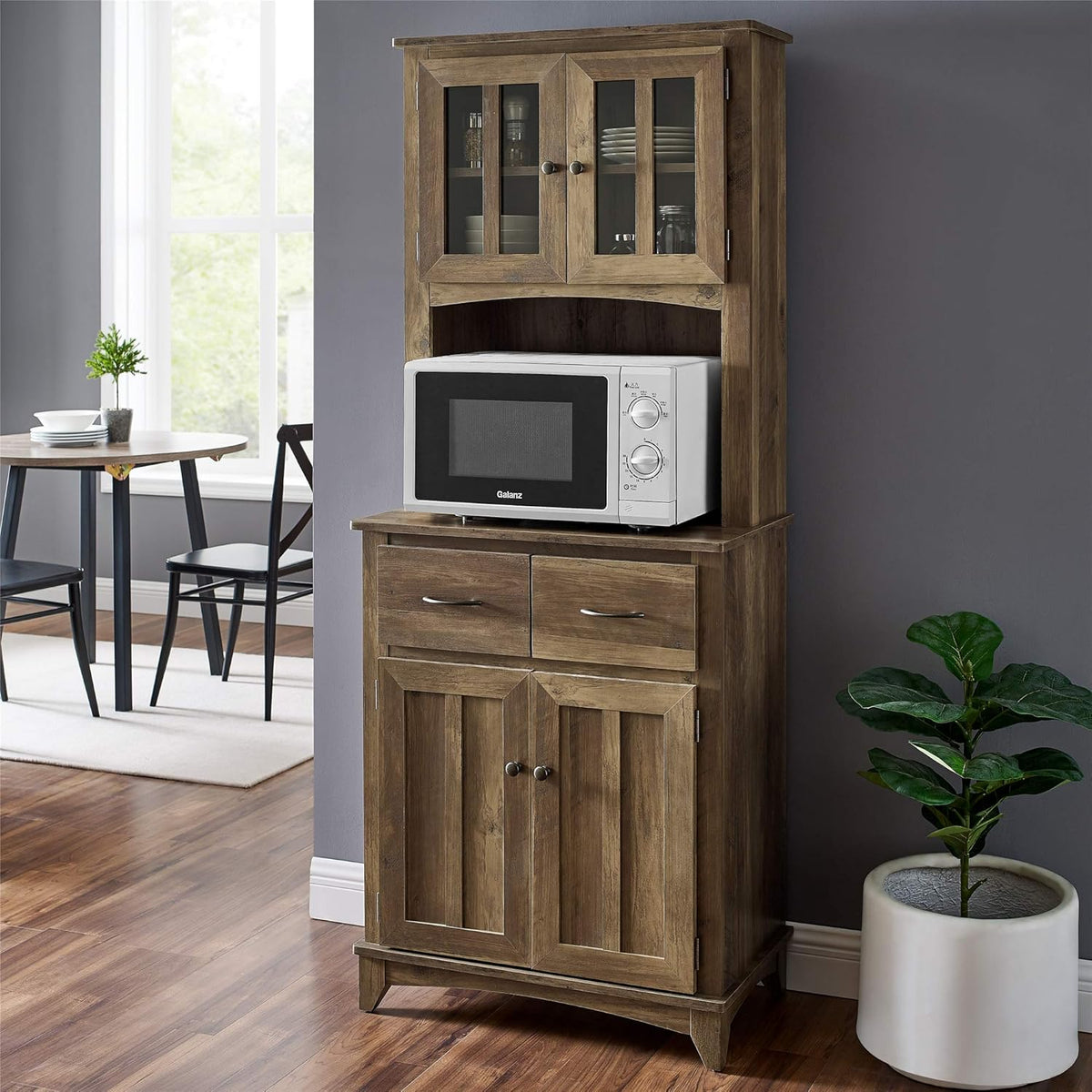 Microwave Storage Stand with Double Door Cabinets S374730