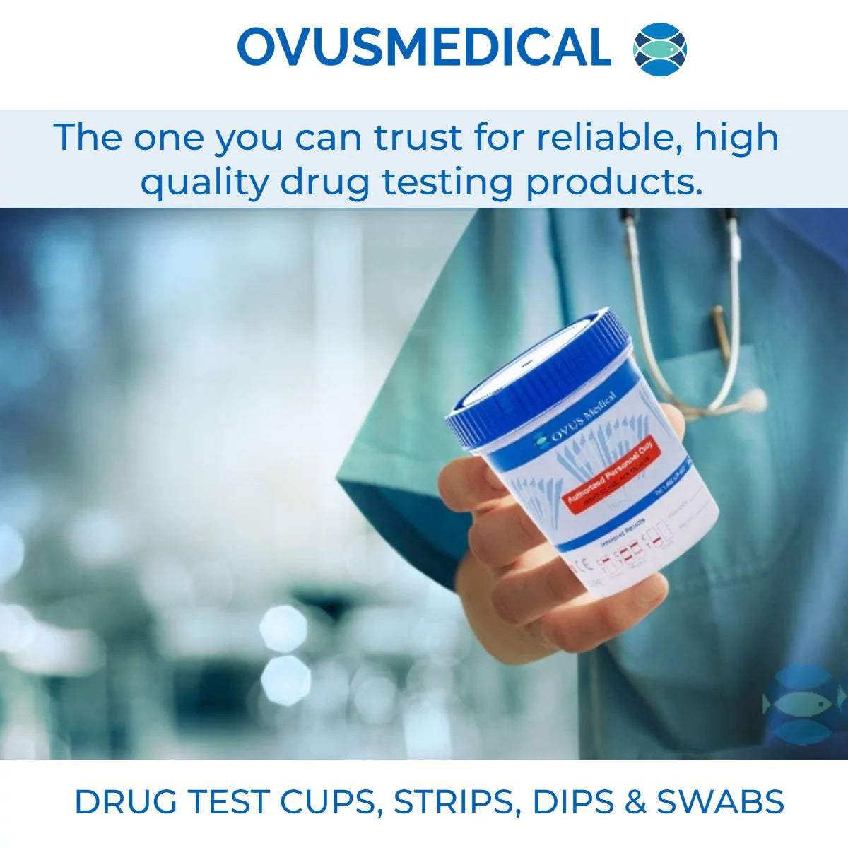8 Panel Urine Drug Test Cups (100 Cups) A4036