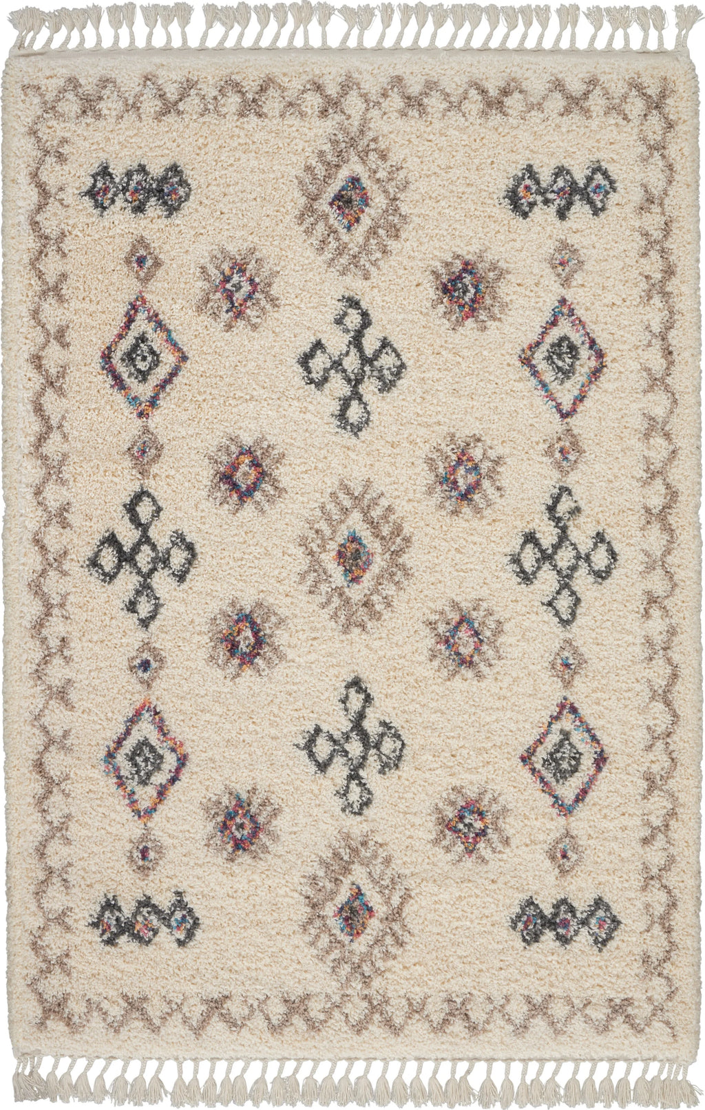 Ivory Shag Area Rug H7004